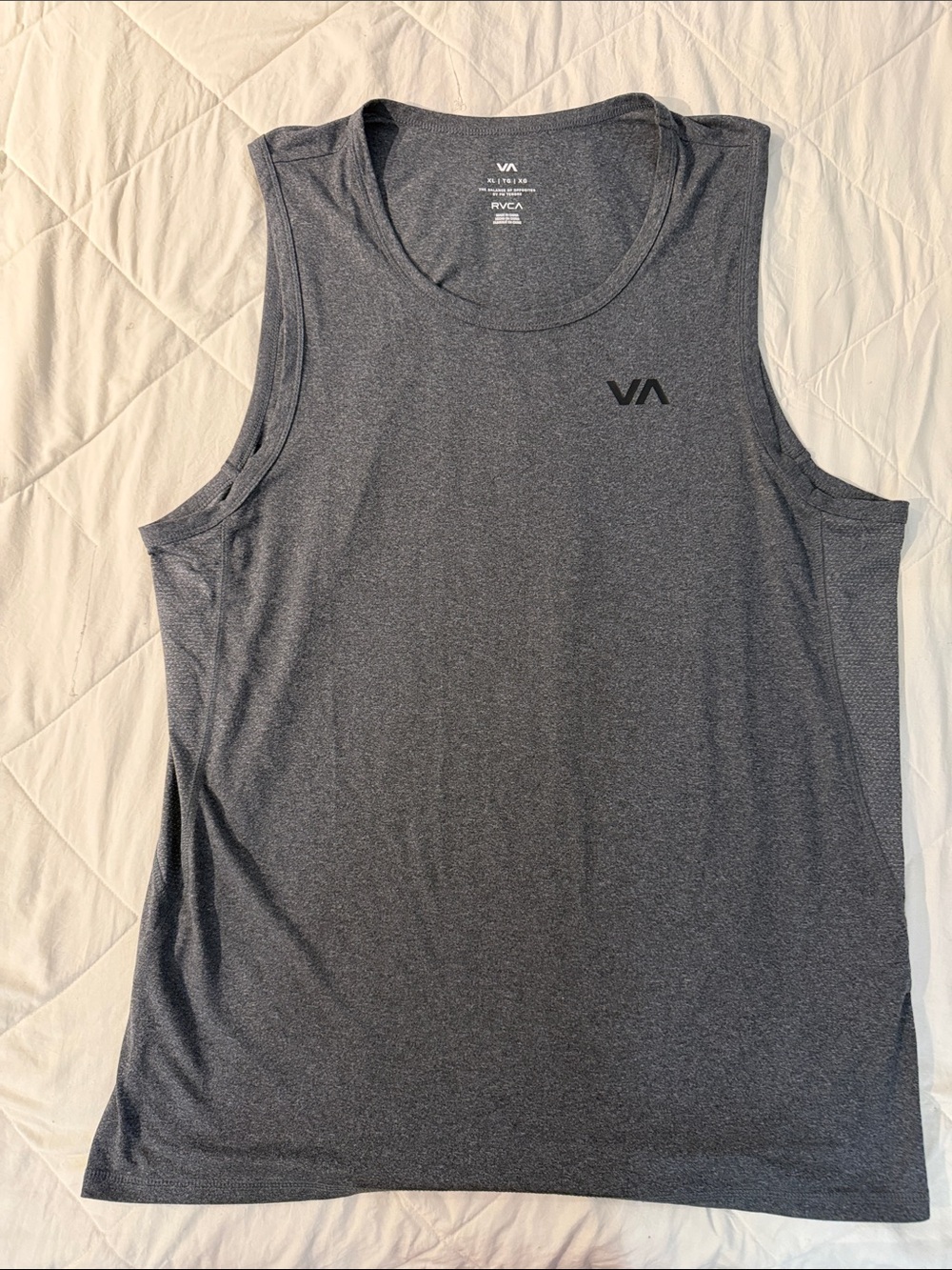 RVCA Men’s Charcoal Gray Sleeveless Rash Guard Tank